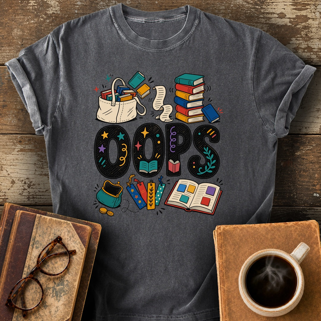 Oops Handmade Reader Tee - pepper shirt mockup